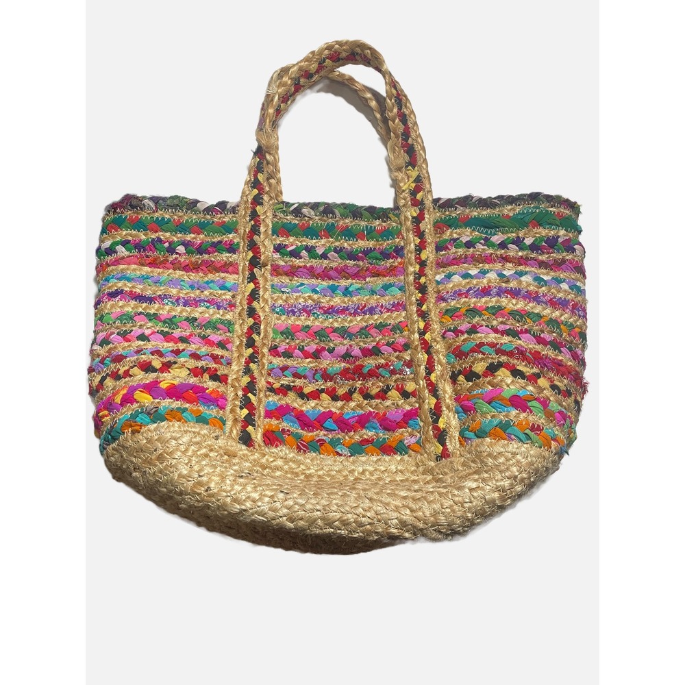 Shiraleah Tote Bag Womens Large Multi Braided Jute Boho Beach Market Bag